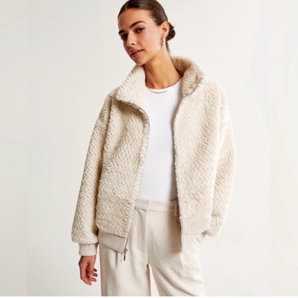 Abercrombie & Fitch Herringbone Bomber Jacket - Picture 2 of 7